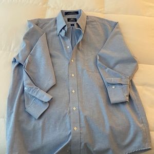 Men’s Stanford light blue collared dress shirt size 17/35 EUC